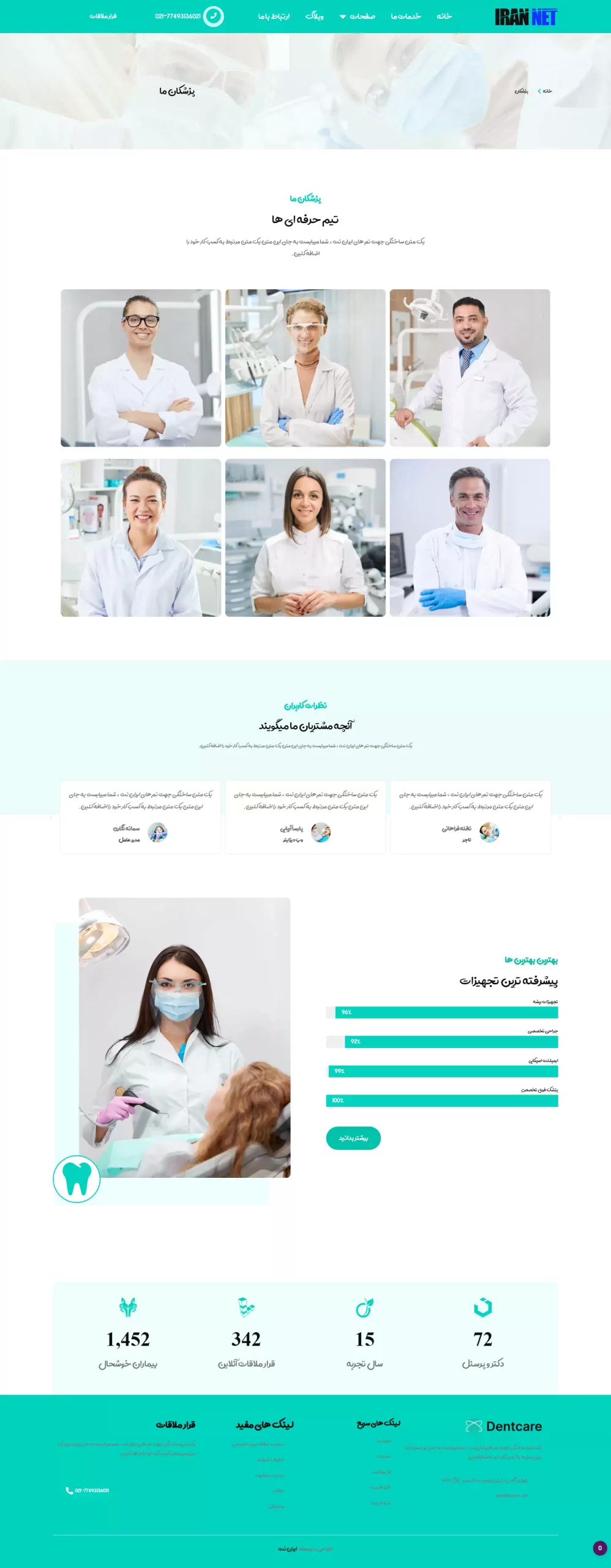 صفحه-پزشکان-ما-قالب-آماده-سایت-دندانپزشکی-کلینیک-زیبانی-پزشکی